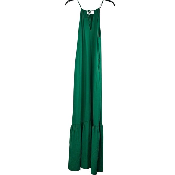 Banana Republic Emerald Green Halter Tiered  Maxi Dress Size 6 - Picture 5 of 9